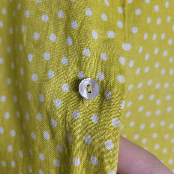 RACHEL ZOE Linen Micro Polka-dot Dolman Sleeve Slouchy Blouse S - Picture 7 of 8